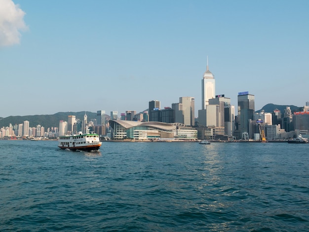 Photo beautiful victoria harbour view in hong kong