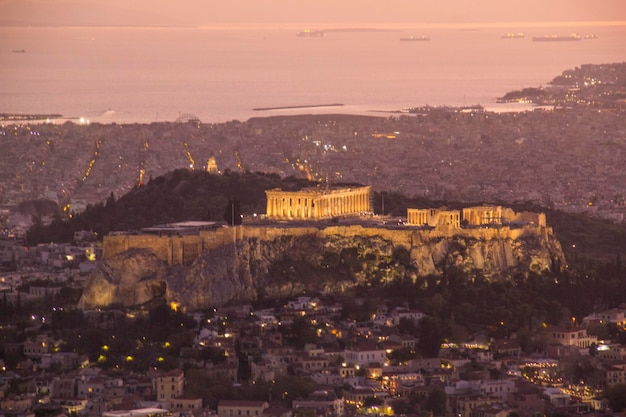 Beautiful view of the Acropolis in Athens, Greece