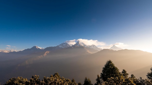 Beautiful view of Annapurna mountain range Nepal