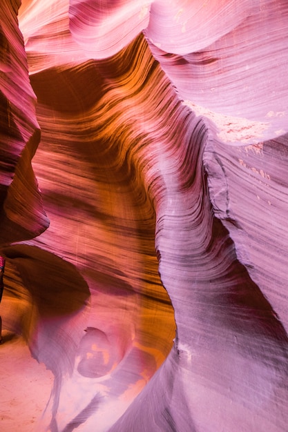 Beautiful view of Antelope Canyon sandstone formations in famous Navajo Tribal national park near Page, Arizona, USA