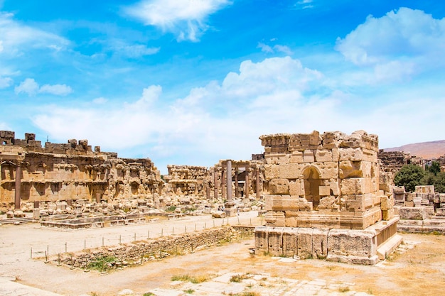 Beautiful view of Baalbek Roman Ruins in Baalbek, Lebanon