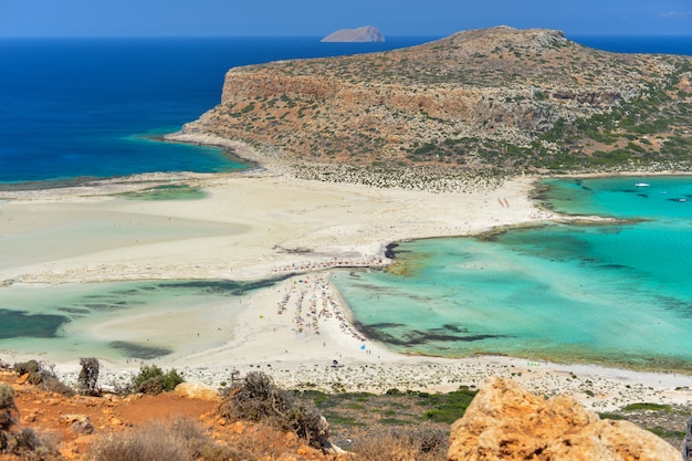 Beautiful view of Balos Lagoon in Crete island Greece