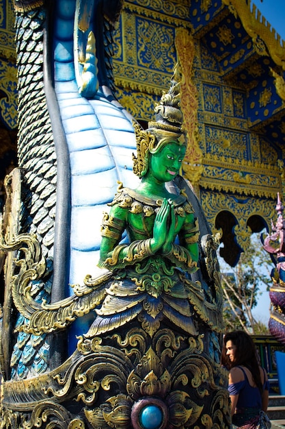 A beautiful view of Blue Temple located in Chiang Rai Thailand