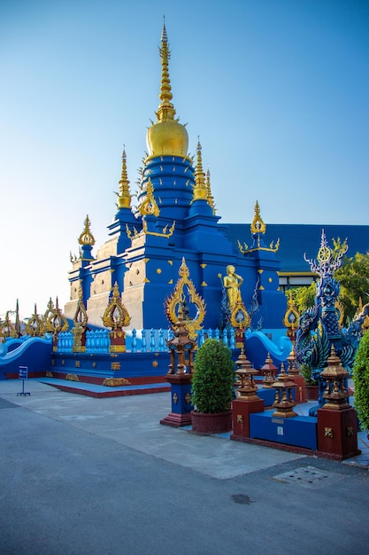 A beautiful view of Blue Temple located in Chiang Rai Thialand