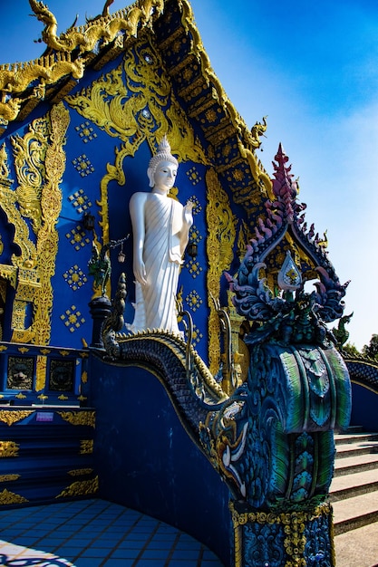 A beautiful view of Blue Temple located in Chiang Rai Thialand