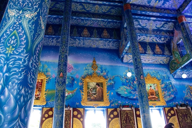 A beautiful view of Blue Temple located in Chiang Rai Thialand