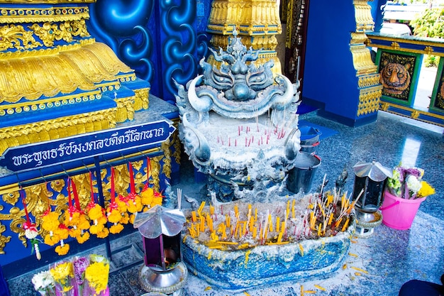 A beautiful view of Blue Temple located in Chiang Rai Thialand