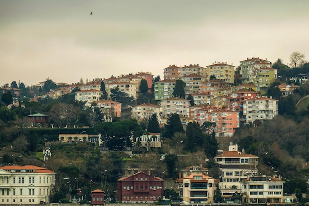 Beautiful View of Bosphorus Coastline and Bridge in Istanbul