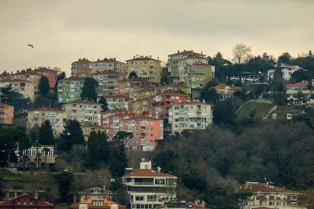 Beautiful View of Bosphorus Coastline and Bridge in Istanbul