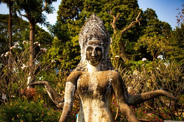 A beautiful view of Buddha Park located in Vientiane Laos