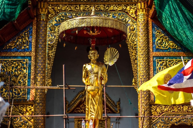 A beautiful view of buddhist temple located in Chiang Mai Thailand