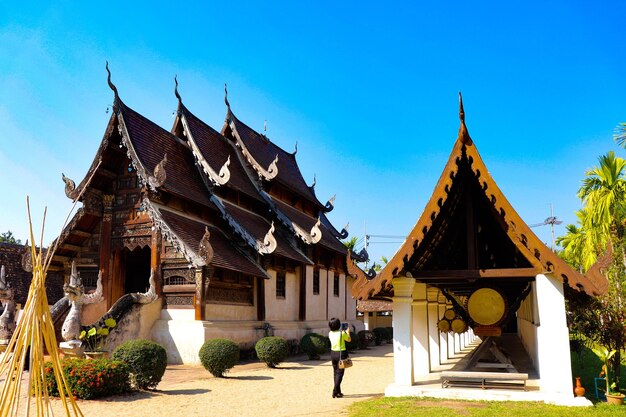 A beautiful view of buddhist temple located in Chiang Mai Thailand