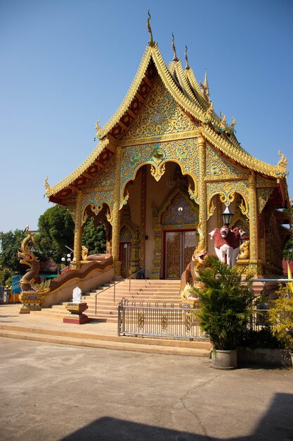 A beautiful view of buddhist temple located in Chiang Rai Thailand