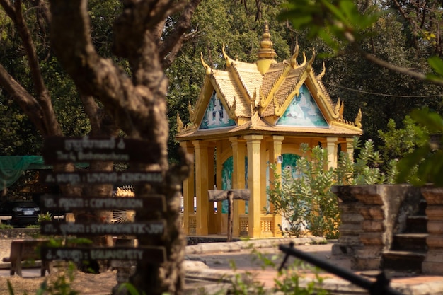 A beautiful view of buddhist temple located in Siem Reap Cambodia