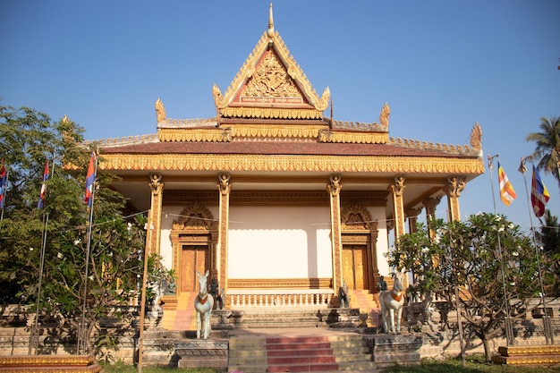 A beautiful view of buddhist temple located in Siem Reap Cambodia