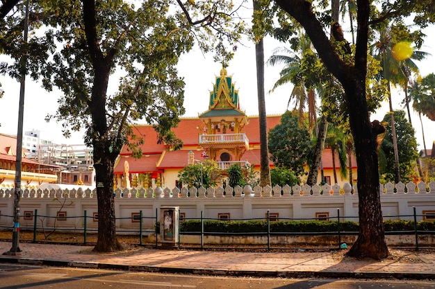 A beautiful view of buddhist temple located in Vientiane Laos