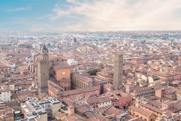 Beautiful view of the center of Bologna, Italy