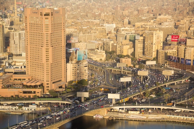 Beautiful view of the center of Cairo from the Cairo Tower in Cairo, Egypt