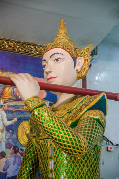 A beautiful view of Chaukhtatgyi Buddha Temple located in Yangon Myanmar