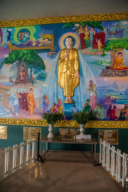 A beautiful view of Chaukhtatgyi Buddha Temple located in Yangon Myanmar