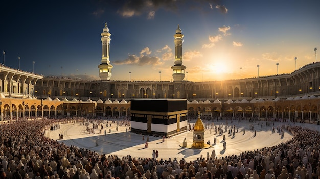 the beautiful view of the city of Mecca and also the place of worship of the Kaaba