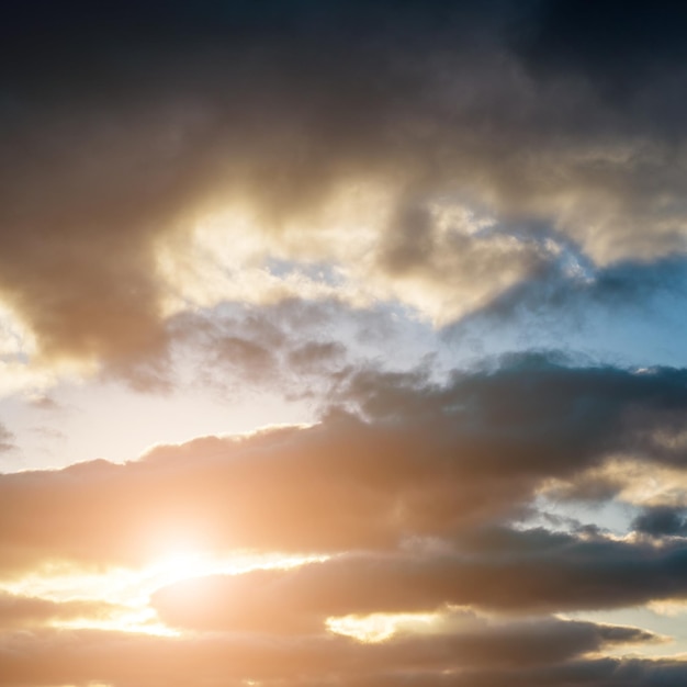 Beautiful view of cloudy sunset sky