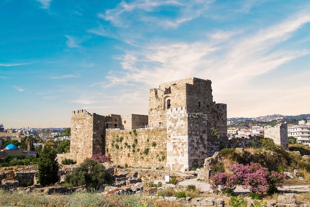 Beautiful view of the Crusader Fort in Byblos (also known as Jubayl or Jebeil), Lebanon