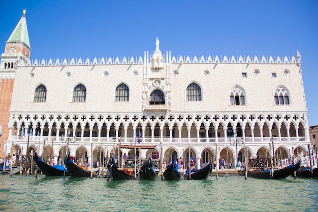 Beautiful view of the Doges Palace and St. Marks Basilica in Venice, Italy