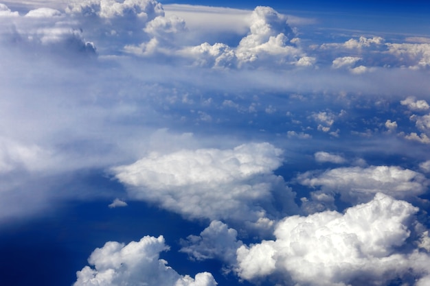 Beautiful view above the earth at the clouds below.