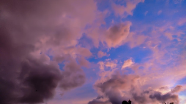 A beautiful view of the evening sky in indonesia