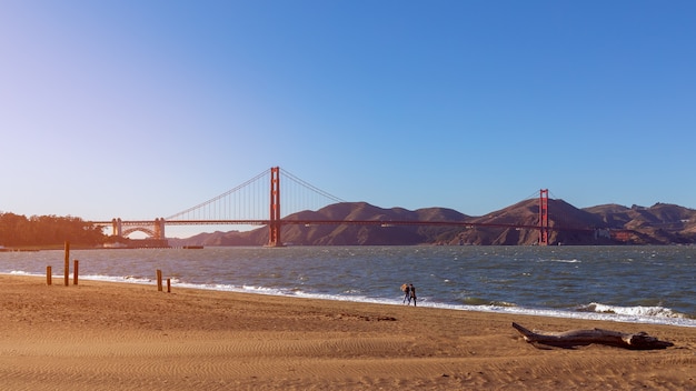 Beautiful view of the famous Golden Gate Bridge in San Francisco