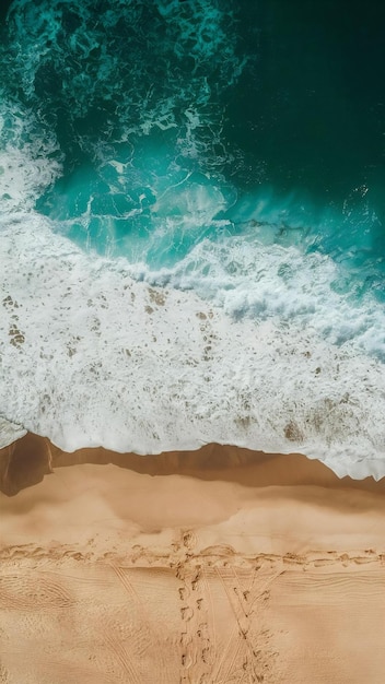 Beautiful view of foamy waves washing the sandy coast