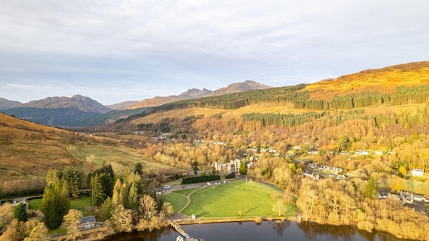 Beautiful view footage above the Yorkshire taken with a drone