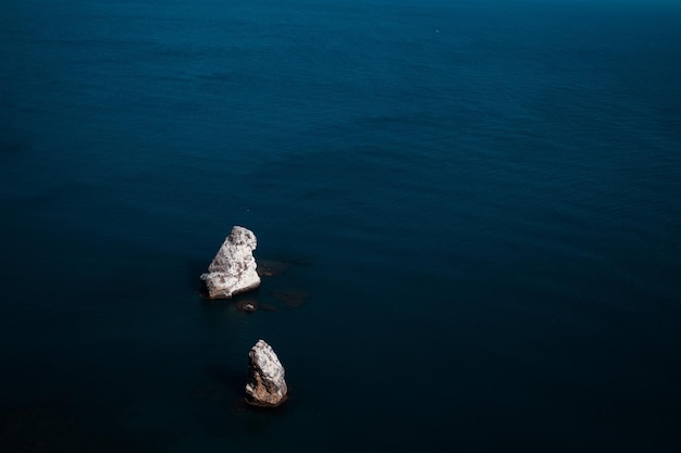 Beautiful view from the cliff on the blue sea