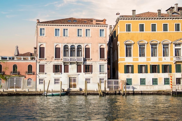 Beautiful view of the gondolas and the Grand Canal, Venice, Italy