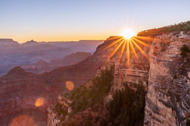 Beautiful view of the Grand Canyon at dawn