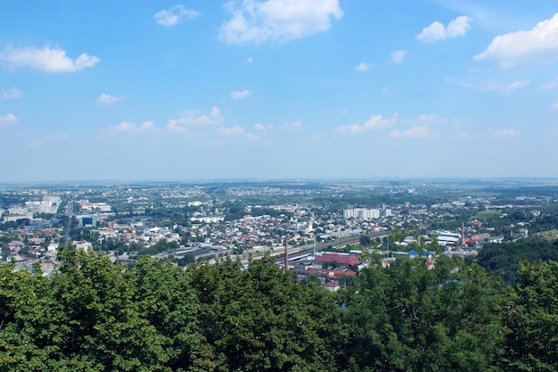 Beautiful view to the housetops in Lvov city from bird'seye view