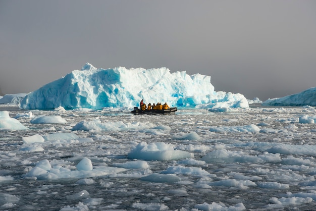 Beautiful view of icebergs in Antarctica