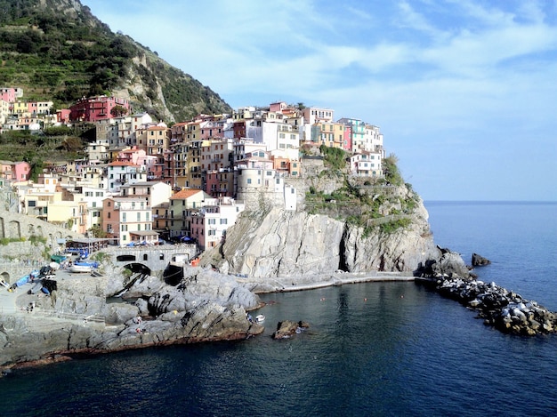 Beautiful view of  italian town  on the sunny day