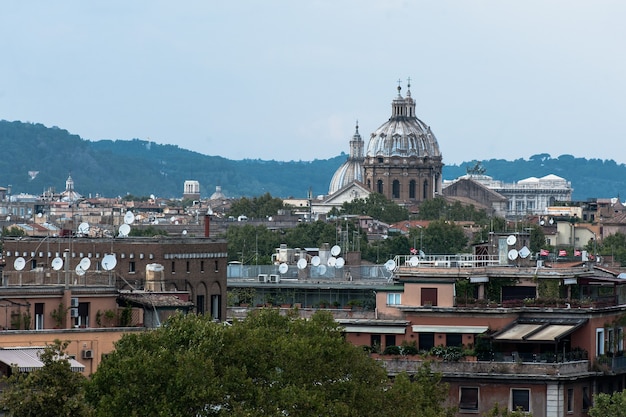 Beautiful view of italyan Rome at summer