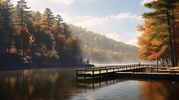 a beautiful view of lake