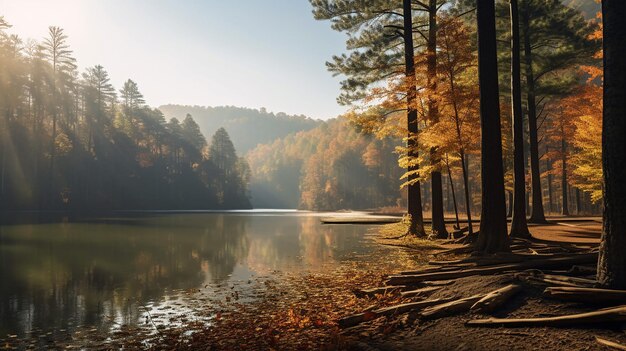 a beautiful view of lake