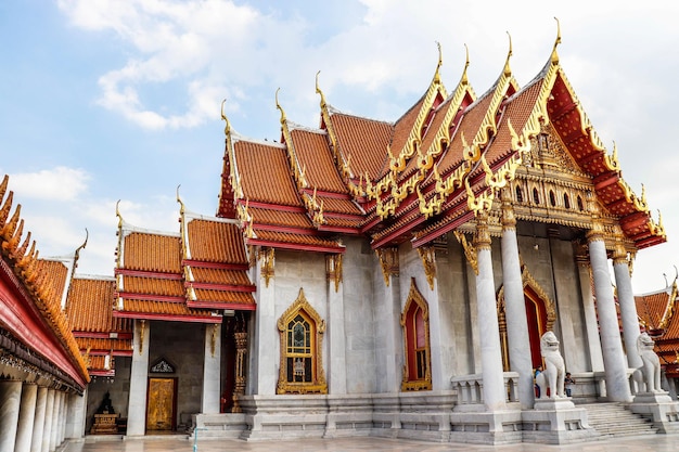 A beautiful view of Marble Temple located in Bangkok Thailand