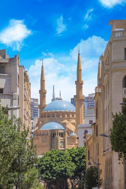 Beautiful view of Mohammad Al-Amin Mosque and Downtown Beirut, Lebanon