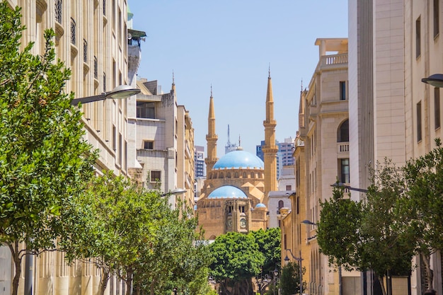 Beautiful view of Mohammad Al-Amin Mosque and Downtown Beirut, Lebanon