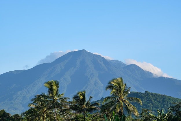 Beautiful view of Mount Salak on a clear afternoon