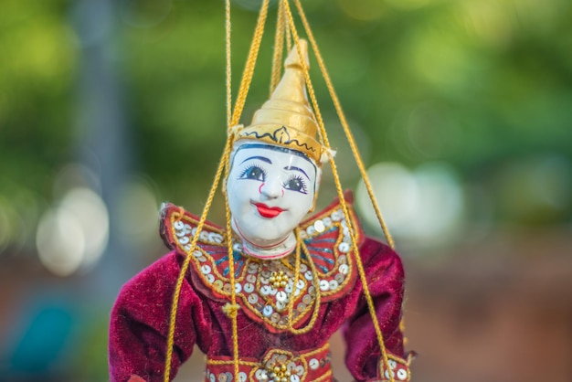 A beautiful view of Myanmar traditional puppet doll