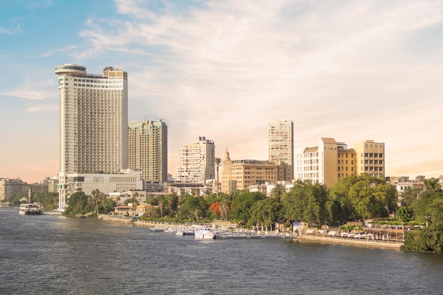 Beautiful view of the Nile embankment in Cairo, Egypt