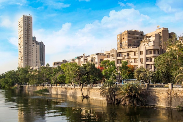 Beautiful view of the Nile embankment in Cairo, Egypt