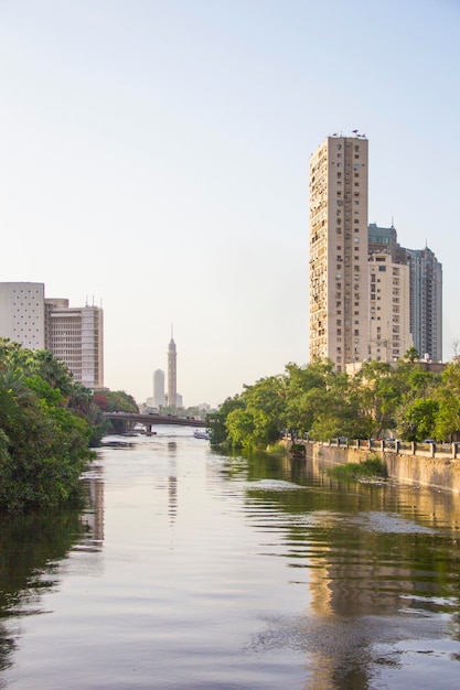 Beautiful view of the Nile embankment in Cairo, Egypt